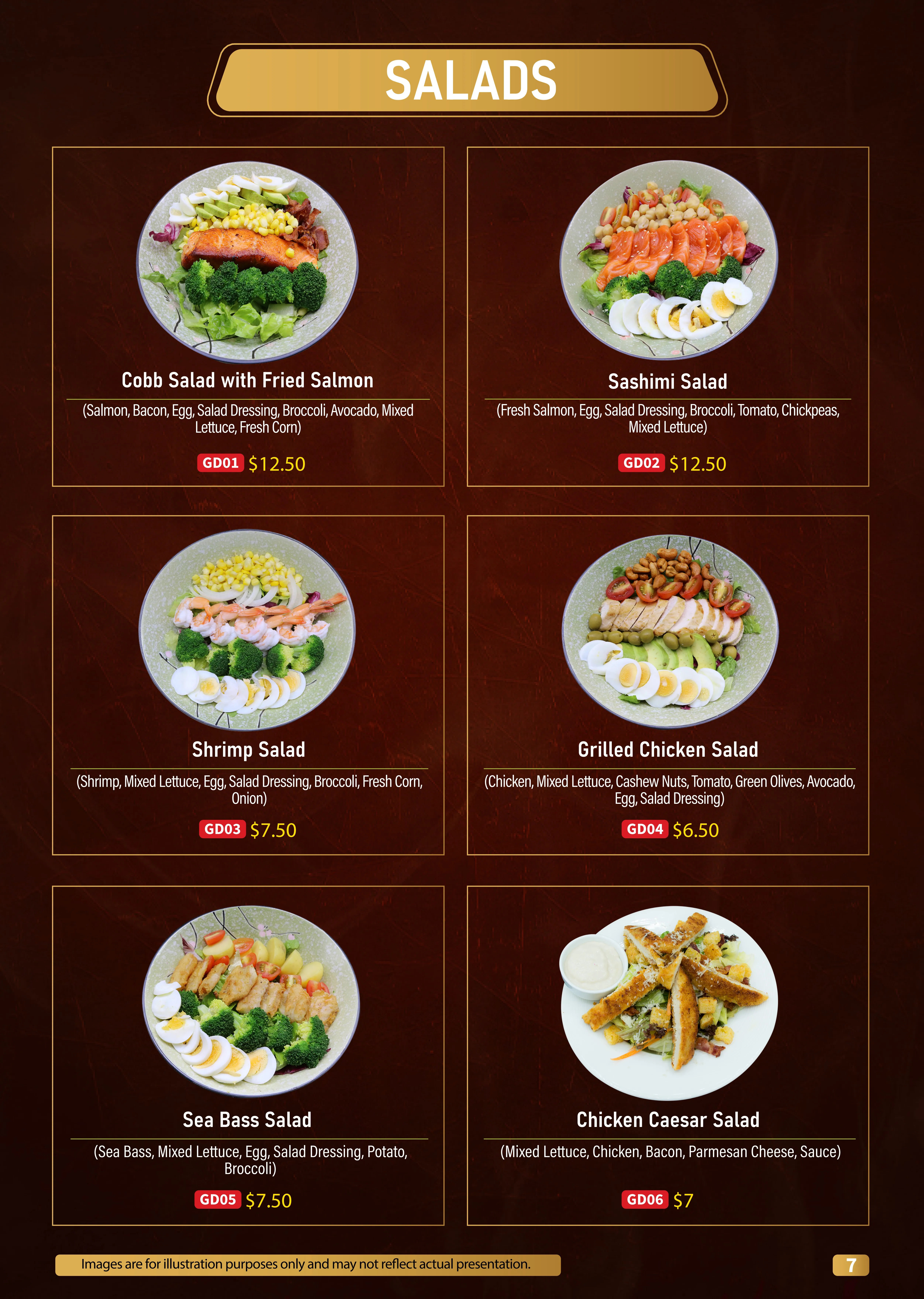 Salad Selection Menu 1